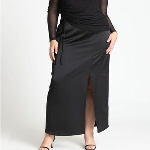 Eloquii Satin Slit Skirt